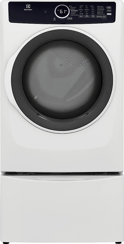 Alt View 1. Electrolux - 8.0 Cu. Ft. Stackable Electric Dryer with Steam - White.