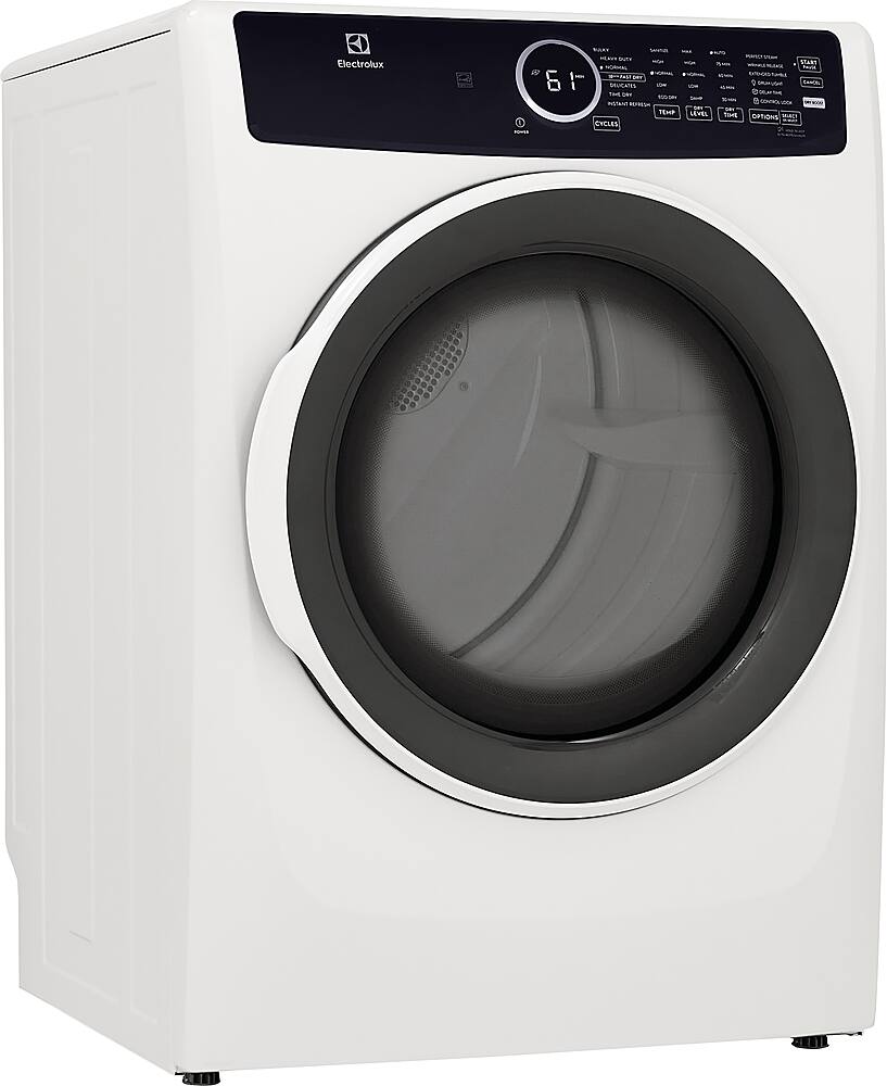 Angle. Electrolux - 8.0 Cu. Ft. Stackable Gas Dryer with Steam - White.
