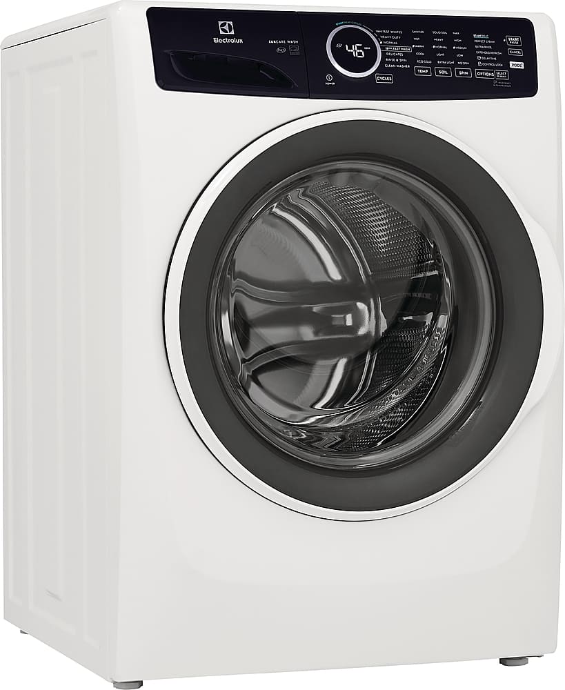 Angle. Electrolux - 4.5 Cu.Ft. Stackable Front Load Washer with Steam and LuxCare Wash System - White.