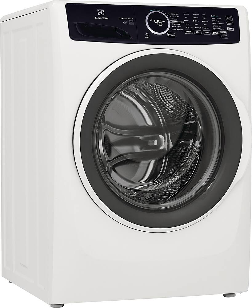 Angle. Electrolux - 4.5 Cu.Ft. Stackable Front Load Washer with Steam and LuxCare Wash System - White.