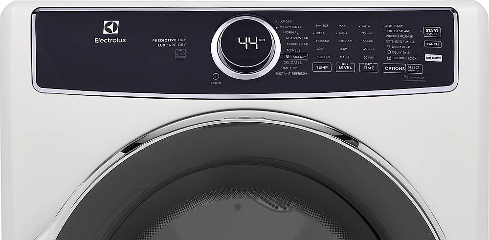 Alt View 6. Electrolux - 8.0 Cu. Ft. Stackable Electric Dryer with Steam and LuxCare Dry System - White.