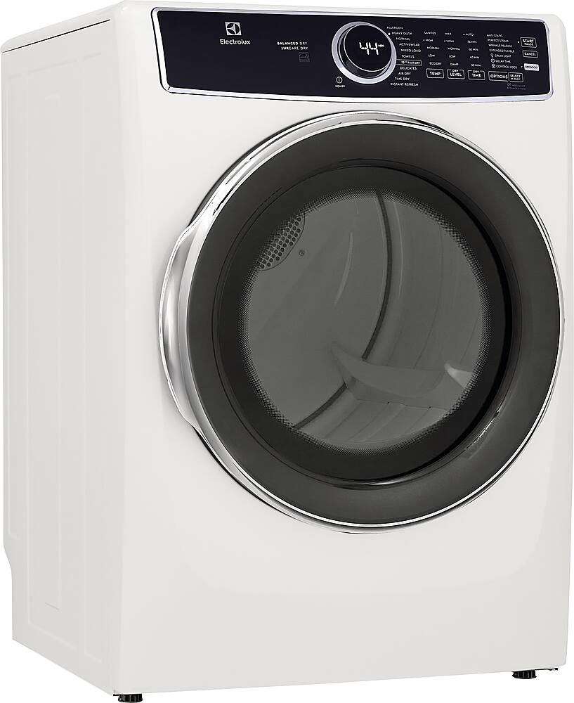 Angle. Electrolux - 8.0 Cu. Ft. Stackable Gas Dryer with Steam and LuxCare Dry System - White.