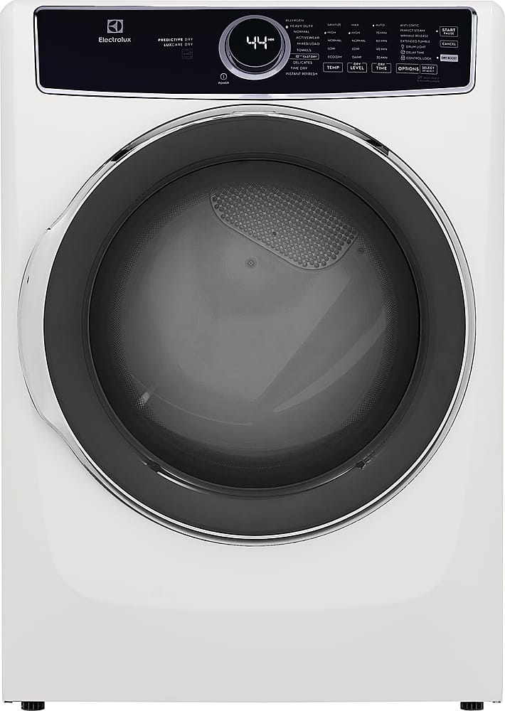Front. Electrolux - 8.0 Cu. Ft. Stackable Gas Dryer with Steam and LuxCare Dry System - White.