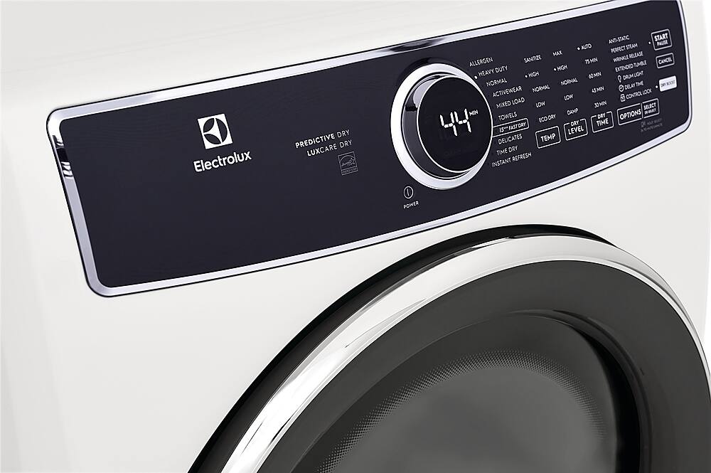 Alt View 3. Electrolux - 8.0 Cu. Ft. Stackable Gas Dryer with Steam and LuxCare Dry System - White.