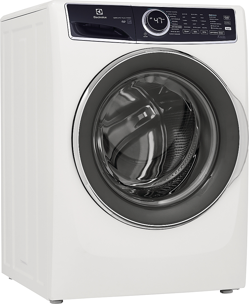 Angle View: Electrolux - 4.5 Cu.Ft. Stackable Front Load Washer with Steam and LuxCare Plus Wash System - White
