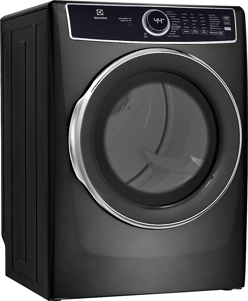 Angle. Electrolux - 8.0 Cu. Ft. Stackable Electric Dryer with Steam and LuxCare Dry System - Titanium.
