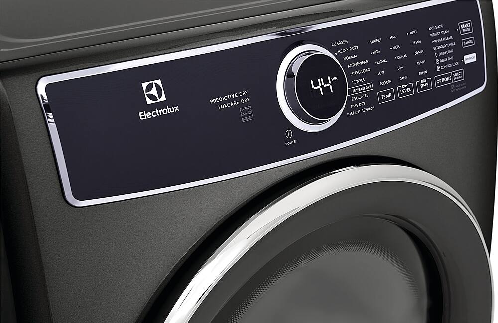 Alt View 2. Electrolux - 8.0 Cu. Ft. Stackable Electric Dryer with Steam and LuxCare Dry System - Titanium.