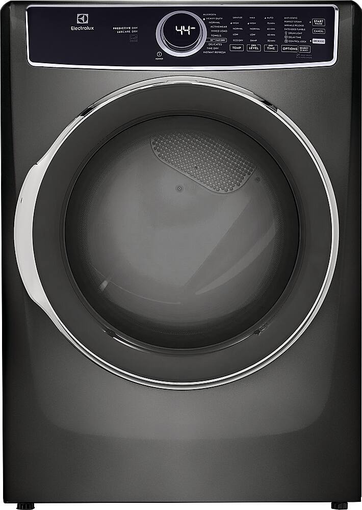 Front. Electrolux - 8.0 Cu. Ft. Stackable Gas Dryer with Steam and LuxCare Dry System - Titanium.