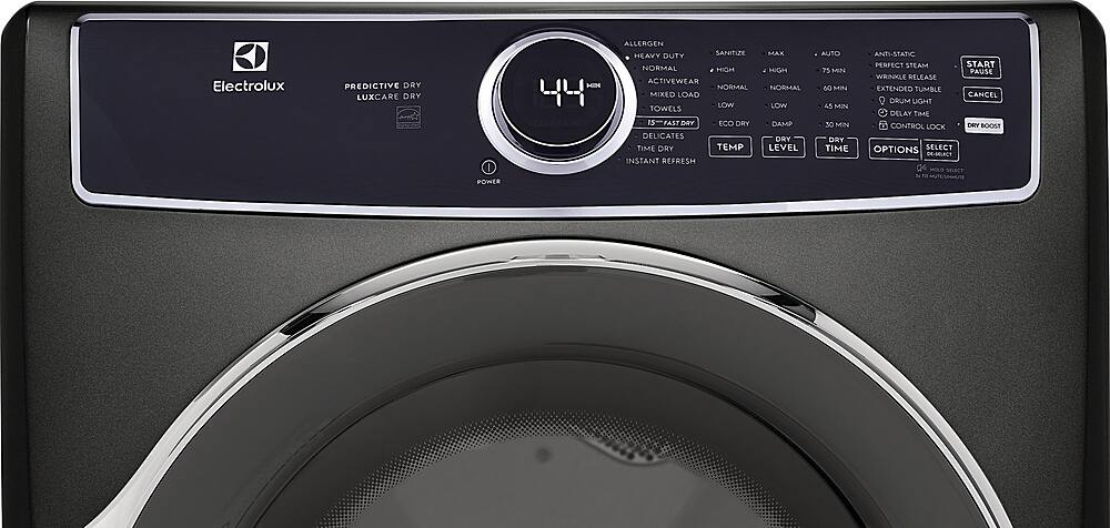 Alt View 2. Electrolux - 8.0 Cu. Ft. Stackable Gas Dryer with Steam and LuxCare Dry System - Titanium.