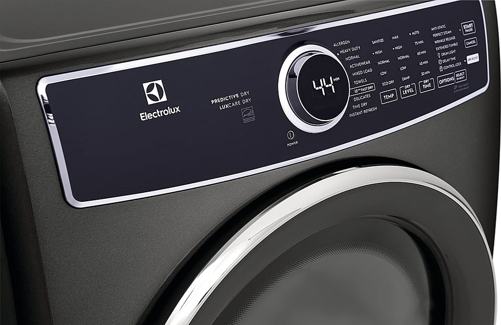 Alt View 3. Electrolux - 8.0 Cu. Ft. Stackable Gas Dryer with Steam and LuxCare Dry System - Titanium.