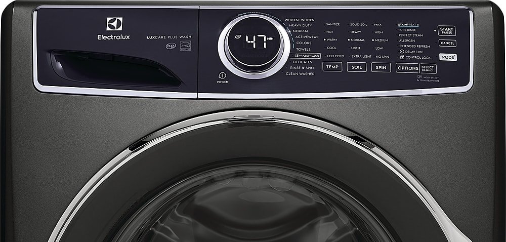 Alt View 3. Electrolux - 4.5 Cu.Ft. Stackable Front Load Washer with Steam and LuxCare Plus Wash System - Titanium.