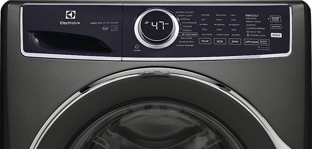 Alt View 3. Electrolux - 4.5 Cu.Ft. Stackable Front Load Washer with Steam and LuxCare Plus Wash System - Titanium.