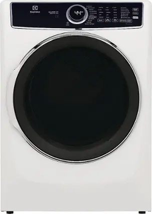 Front. Electrolux - 8.0 Cu. Ft. Stackable Electric Dryer with Steam and Balanced Dry - White.