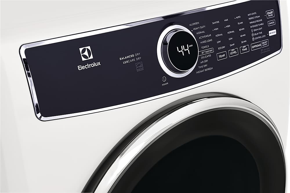 Alt View 2. Electrolux - 8.0 Cu. Ft. Stackable Electric Dryer with Steam and Balanced Dry - White.