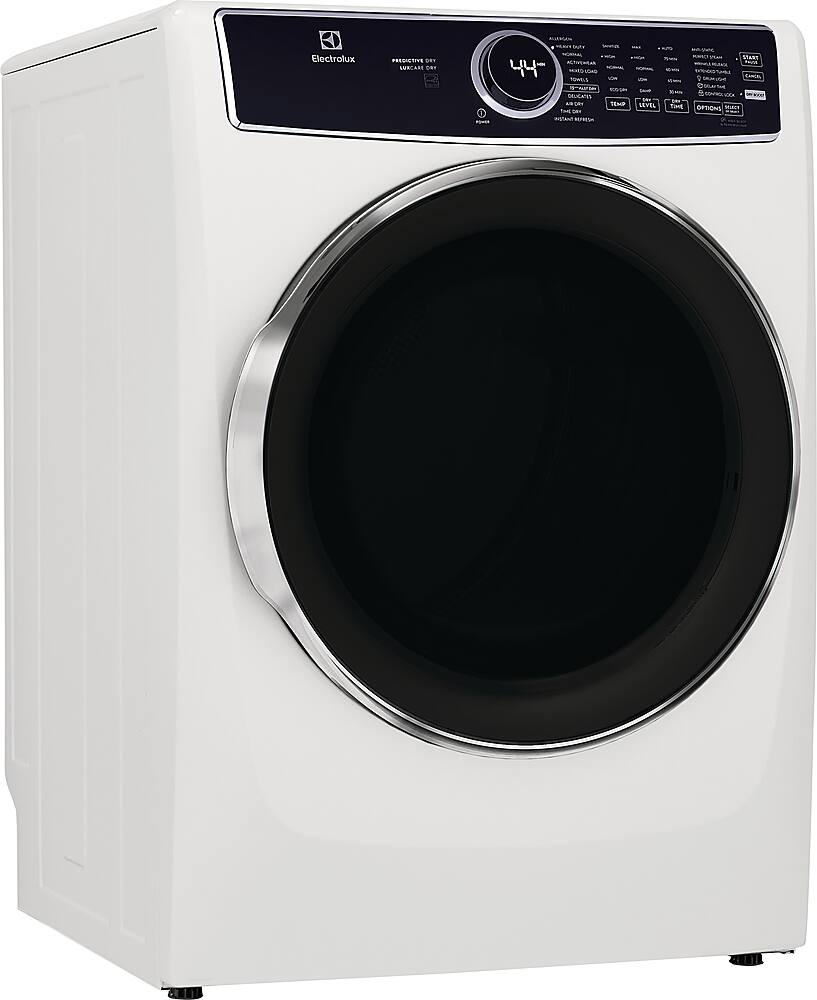 Angle. Electrolux - 8.0 Cu. Ft. Stackable Gas Dryer with Steam, LuxCare Dry System & Air Dry Cycle - White.
