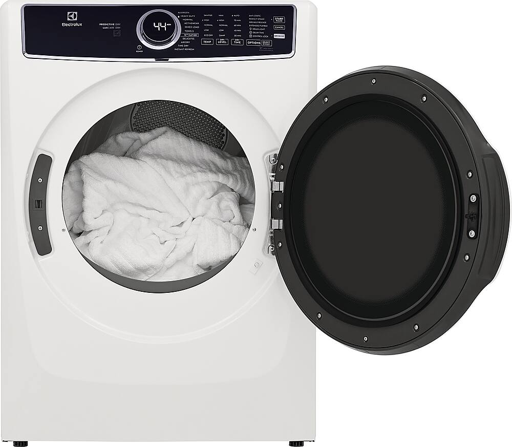 Alt View 3. Electrolux - 8.0 Cu. Ft. Stackable Gas Dryer with Steam, LuxCare Dry System & Air Dry Cycle - White.