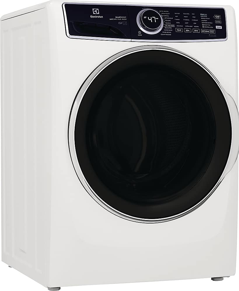 Angle. Electrolux - 4.5 Cu.Ft. Stackable Front Load Washer with Steam and SmartBoost Wash System - White.