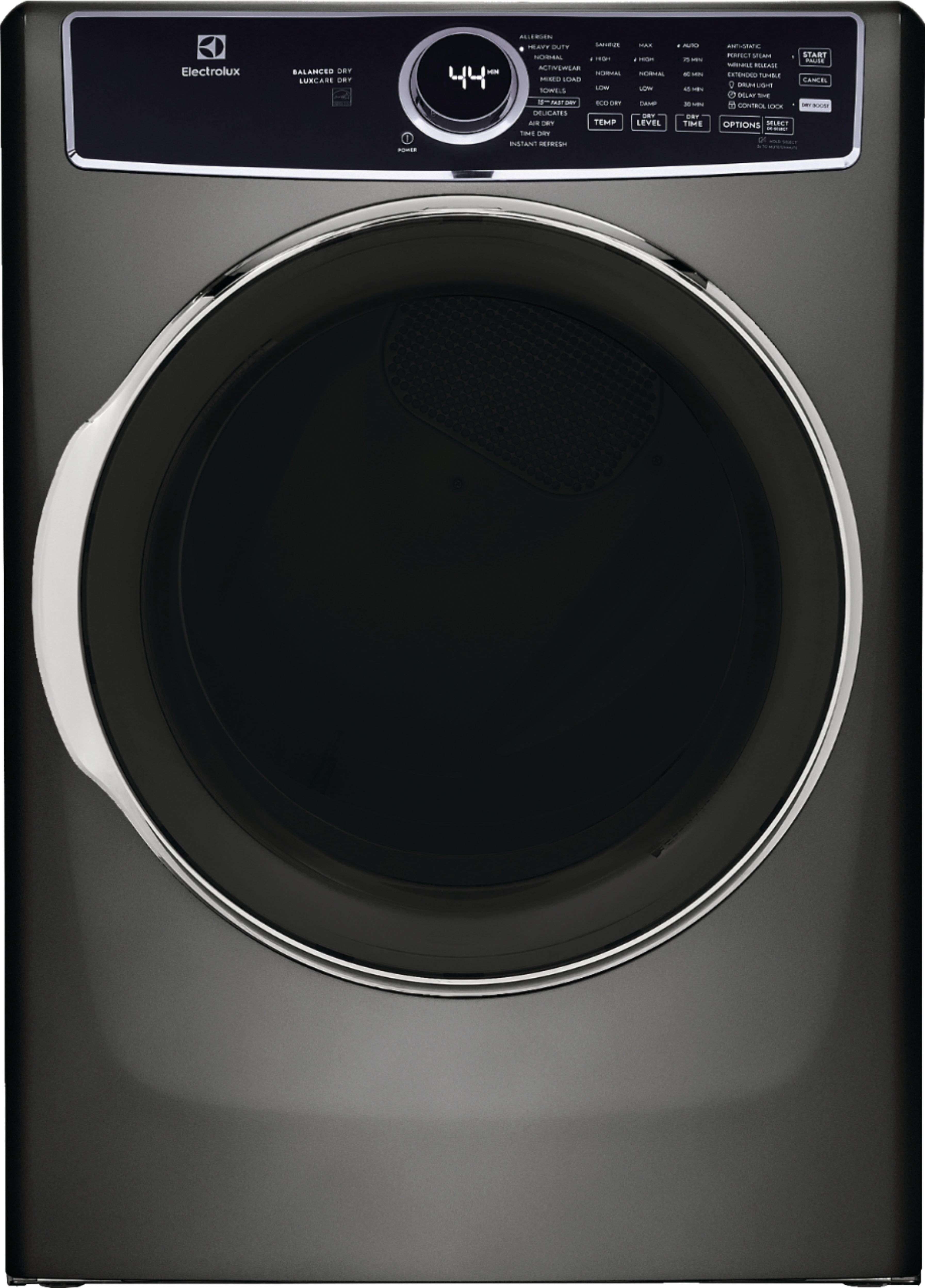 Electrolux - 8.0 Cu. Ft. Stackable Electric Dryer with Steam and Balanced Dry - Titanium