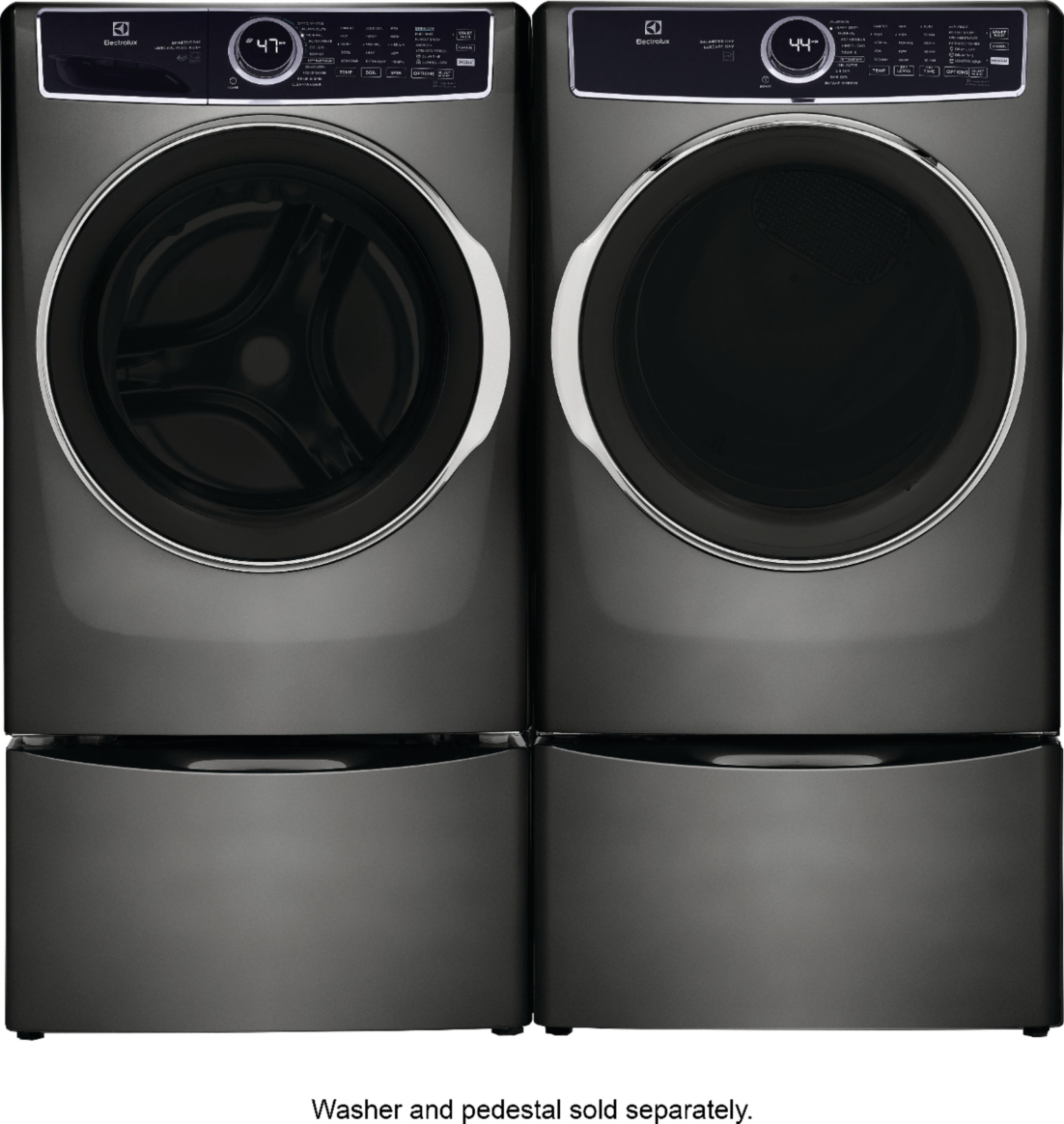 Alt View 11. Electrolux - 8.0 Cu. Ft. Stackable Electric Dryer with Steam and Balanced Dry - Titanium.