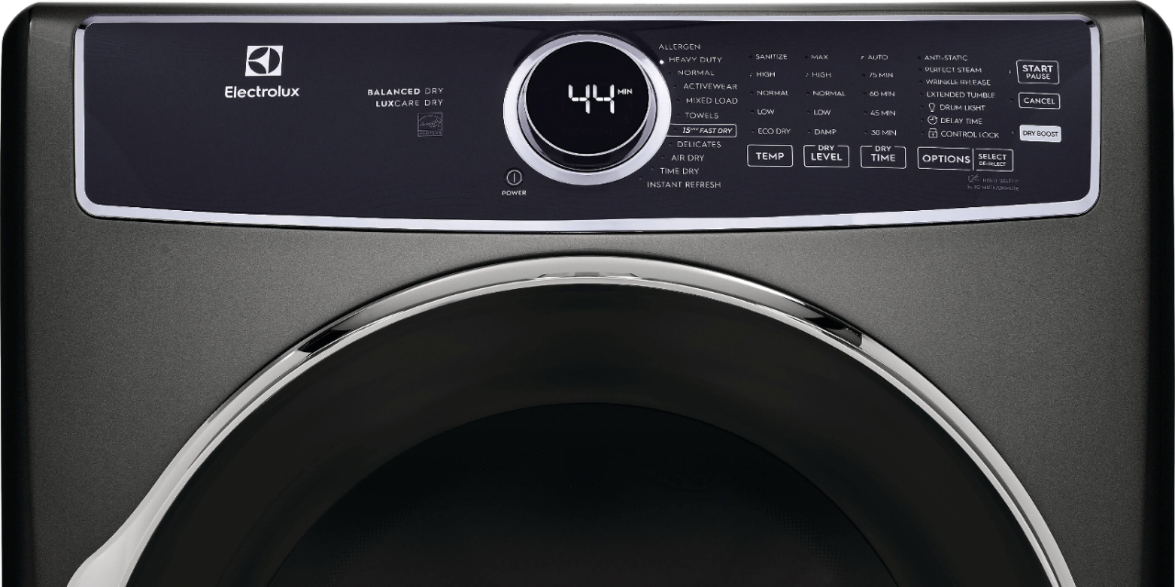 Alt View 1. Electrolux - 8.0 Cu. Ft. Stackable Electric Dryer with Steam and Balanced Dry - Titanium.