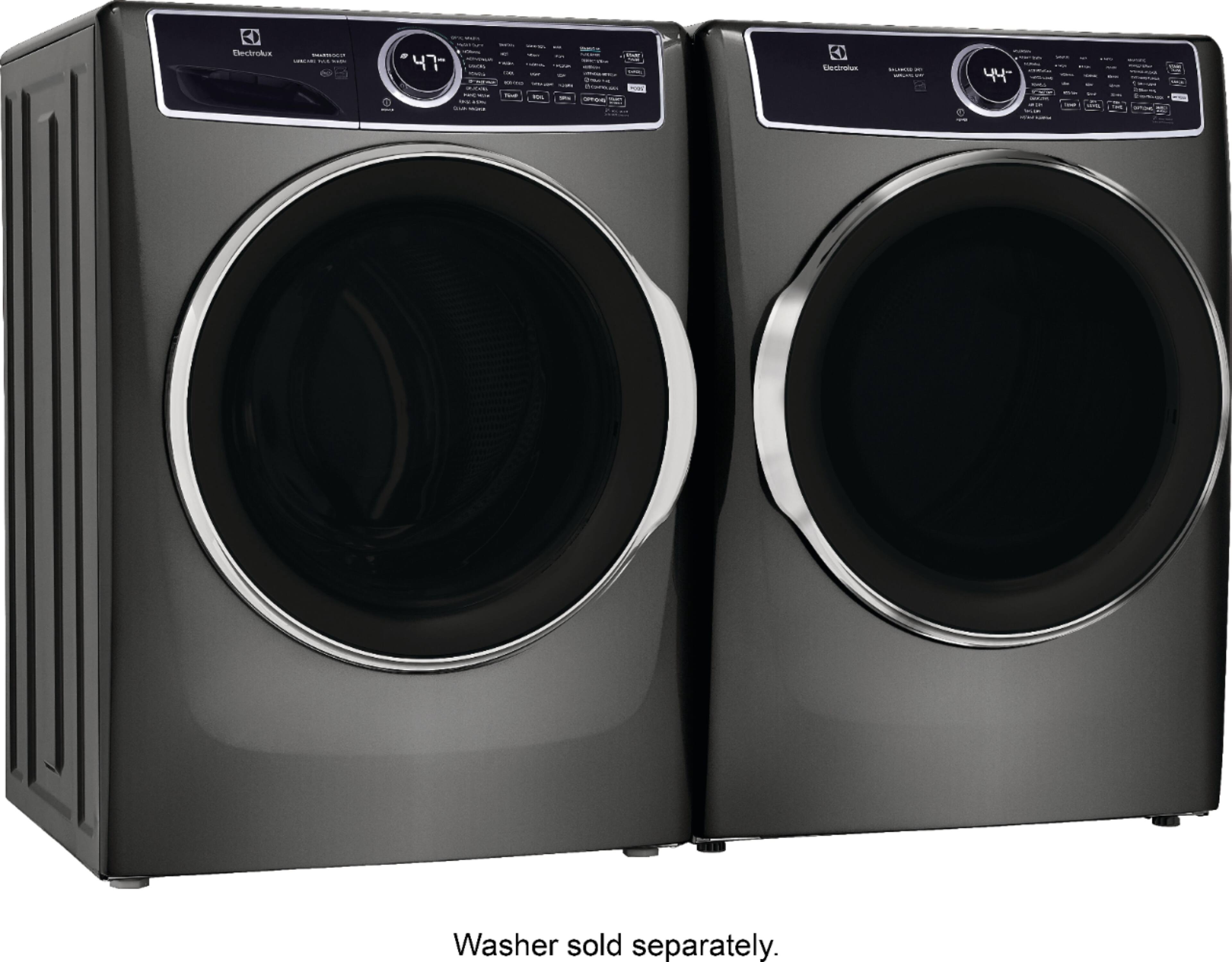 Alt View 20. Electrolux - 8.0 Cu. Ft. Stackable Electric Dryer with Steam and Balanced Dry - Titanium.