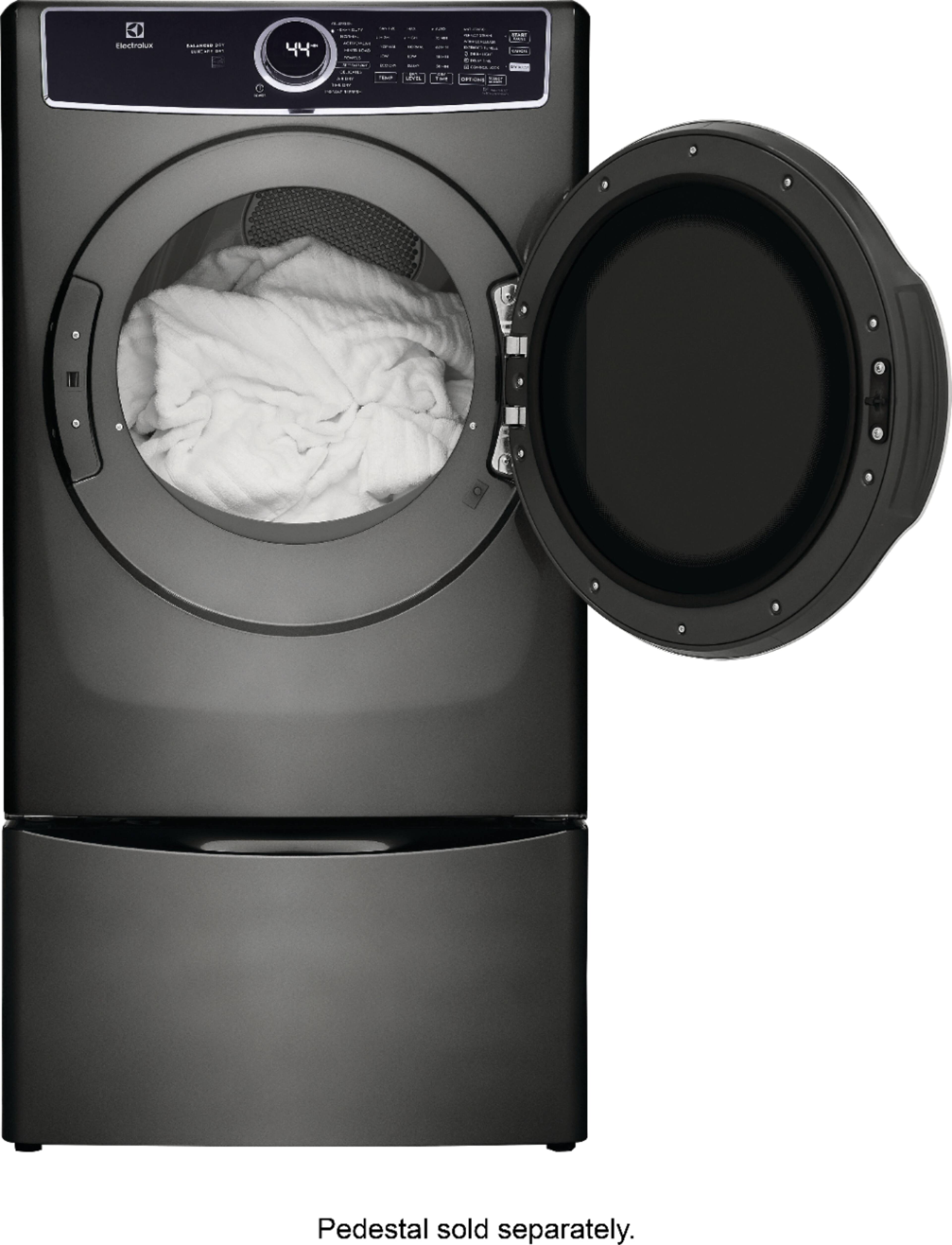 Alt View 21. Electrolux - 8.0 Cu. Ft. Stackable Electric Dryer with Steam and Balanced Dry - Titanium.
