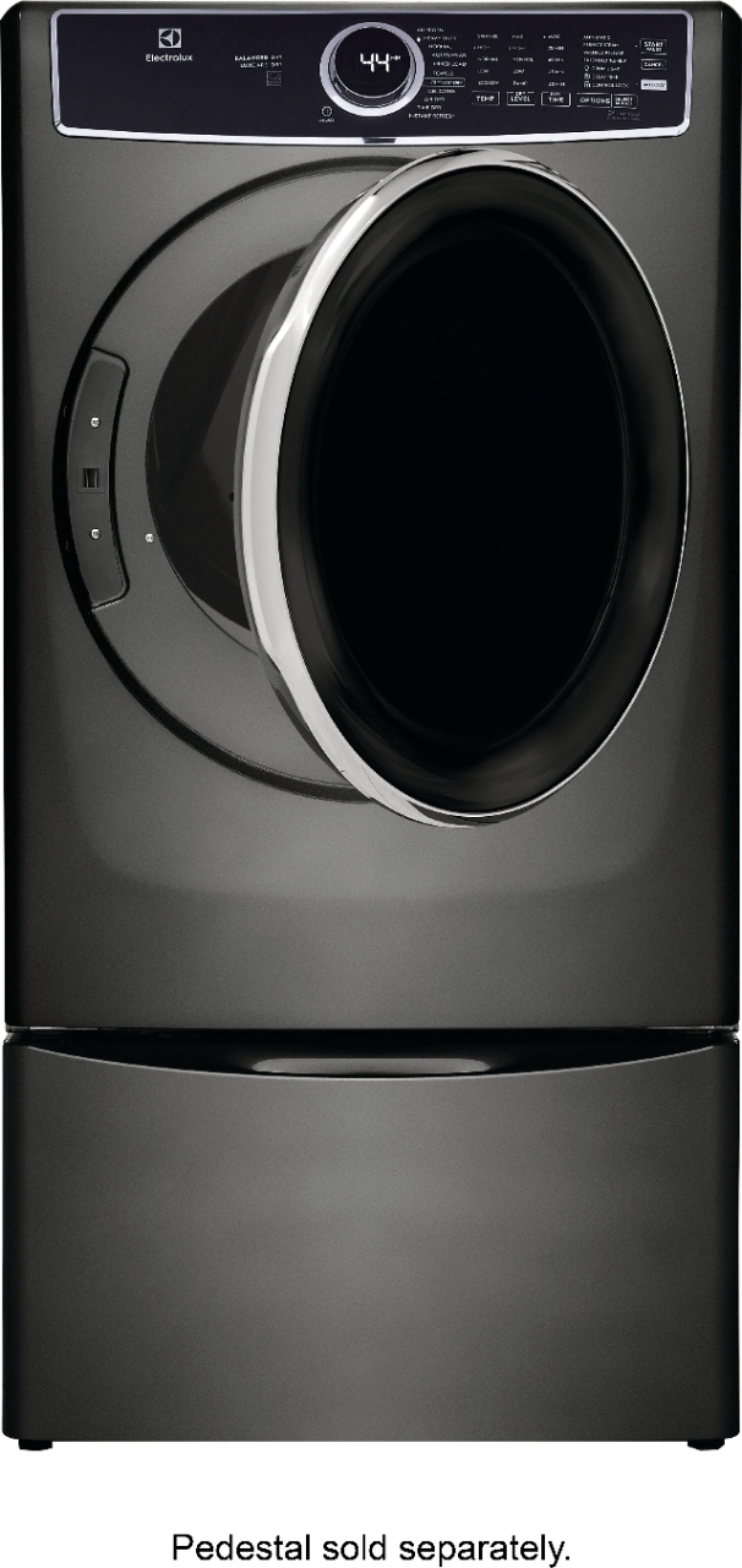 Alt View 22. Electrolux - 8.0 Cu. Ft. Stackable Electric Dryer with Steam and Balanced Dry - Titanium.