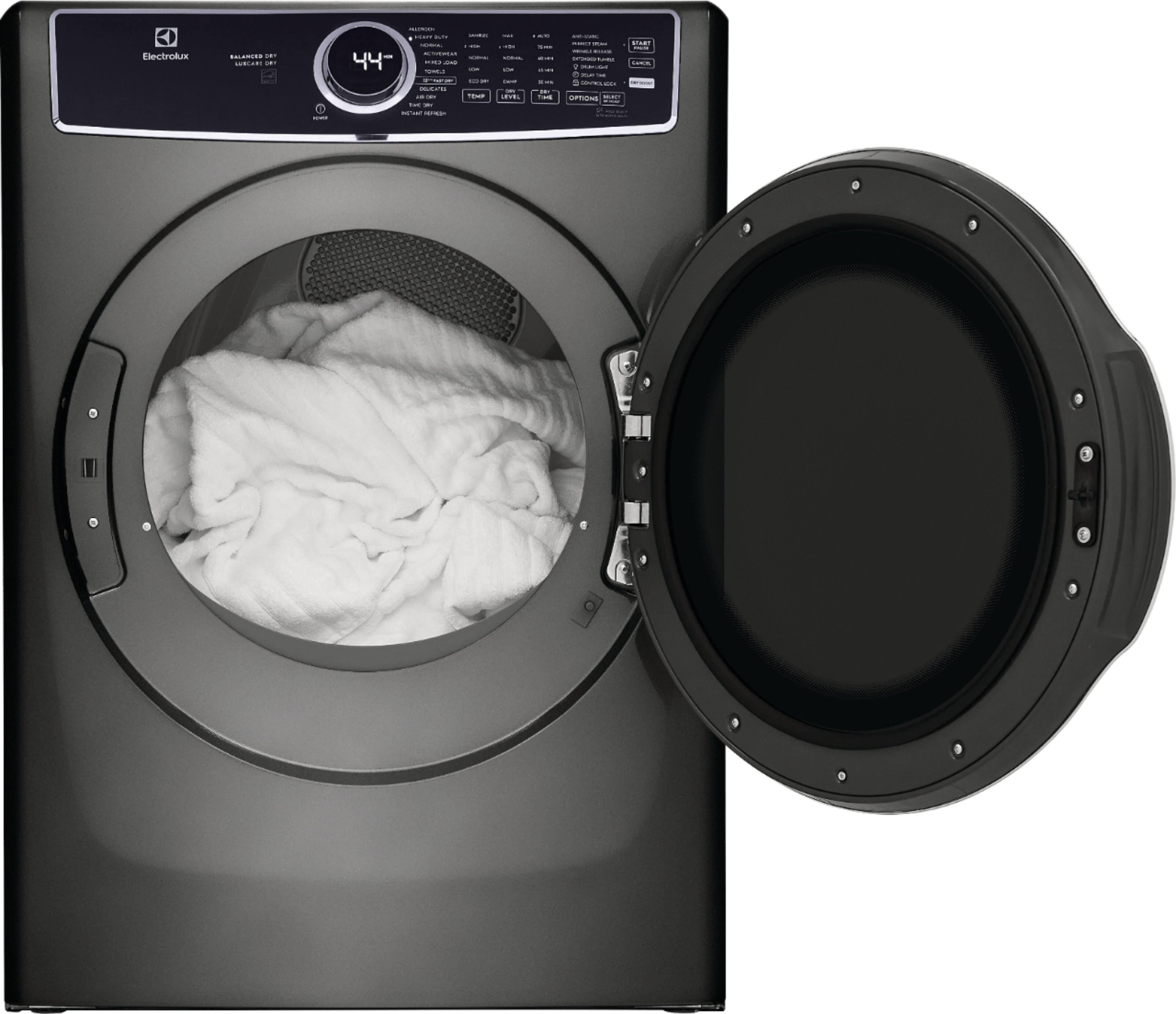 Alt View 3. Electrolux - 8.0 Cu. Ft. Stackable Electric Dryer with Steam and Balanced Dry - Titanium.