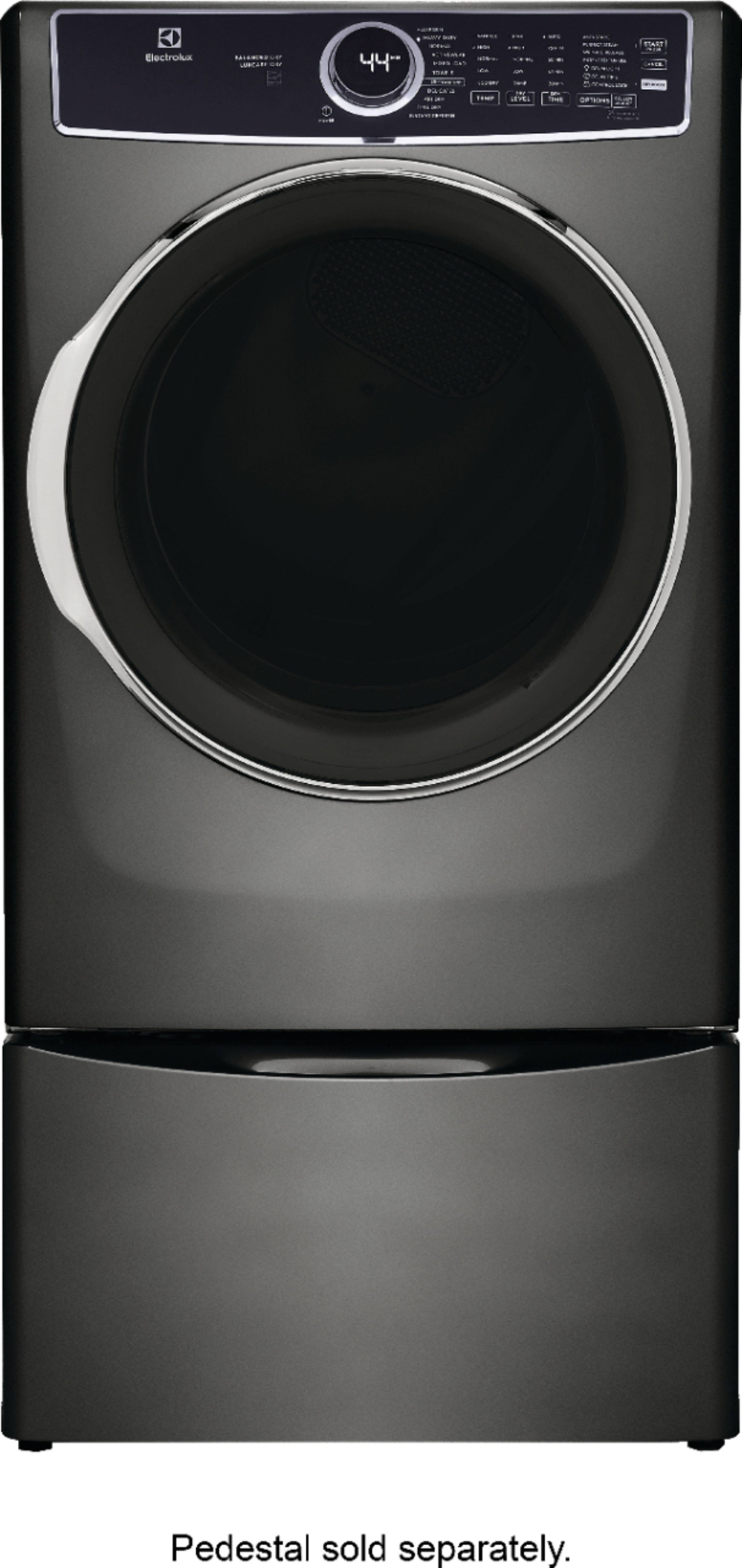 Left. Electrolux - 8.0 Cu. Ft. Stackable Electric Dryer with Steam and Balanced Dry - Titanium.