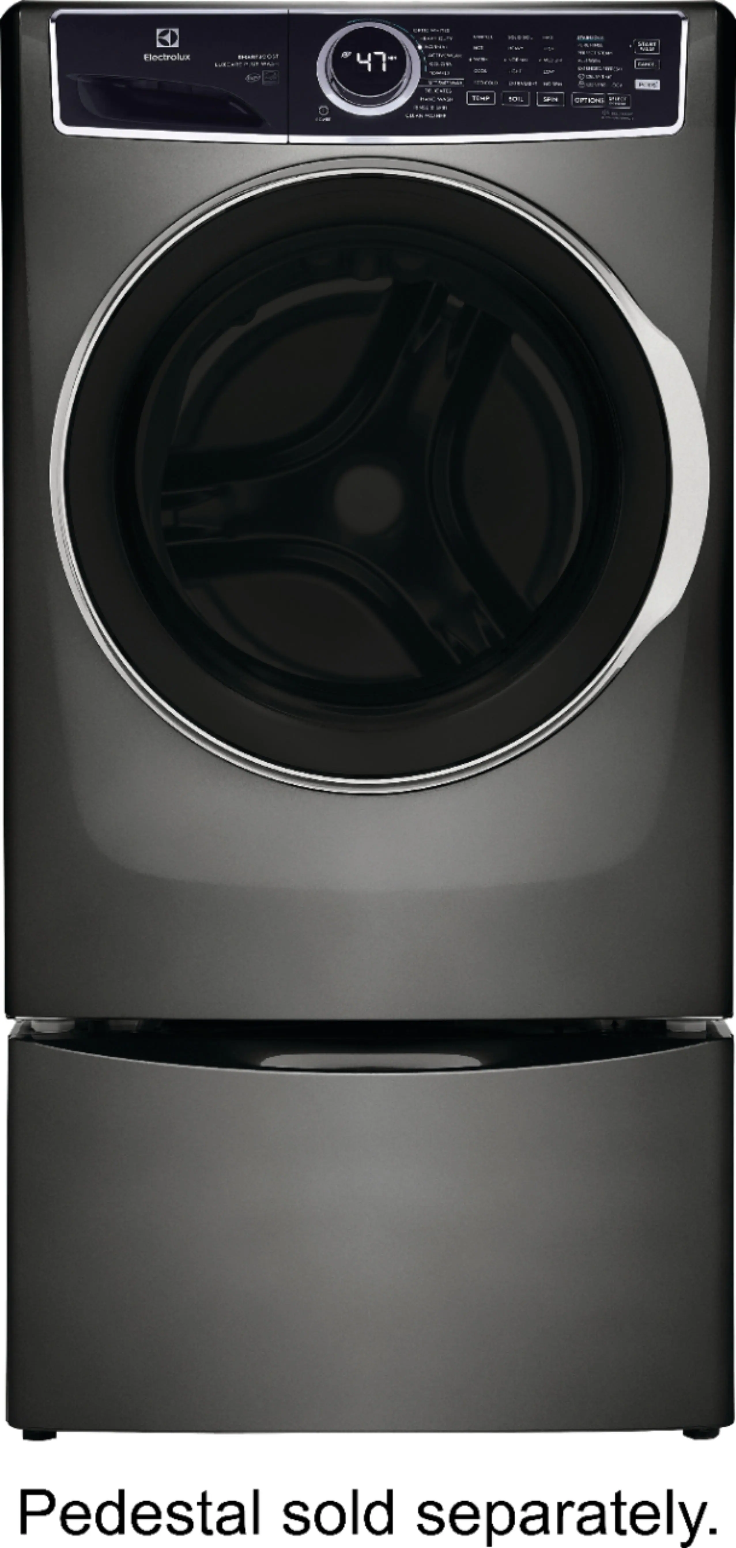 Alt View 1. Electrolux - 4.5 Cu.Ft. Stackable Front Load Washer with Steam and SmartBoost Wash System - Titanium.