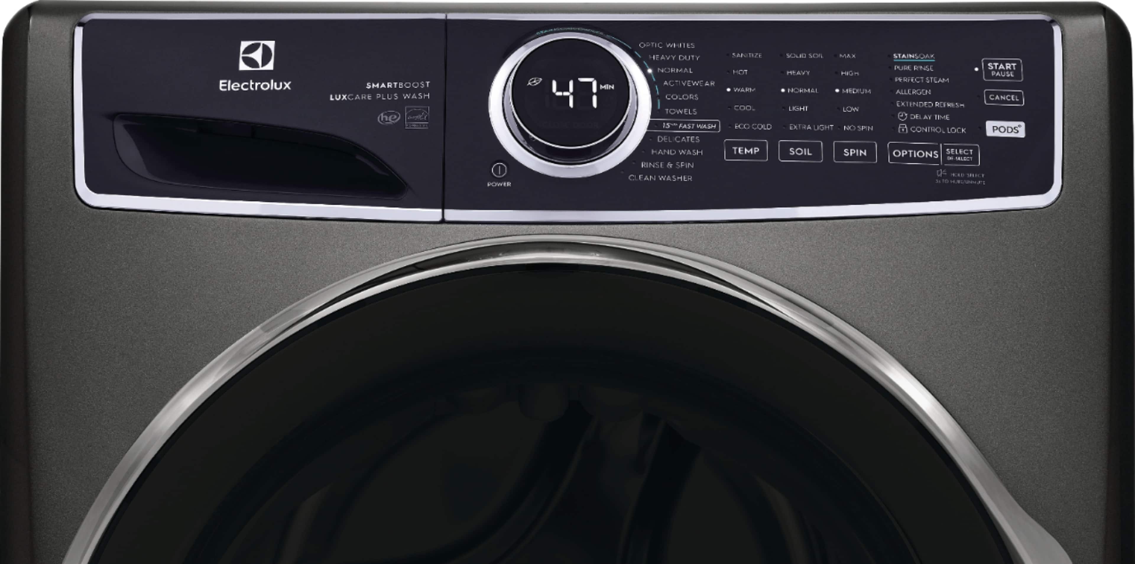 Alt View 3. Electrolux - 4.5 Cu.Ft. Stackable Front Load Washer with Steam and SmartBoost Wash System - Titanium.