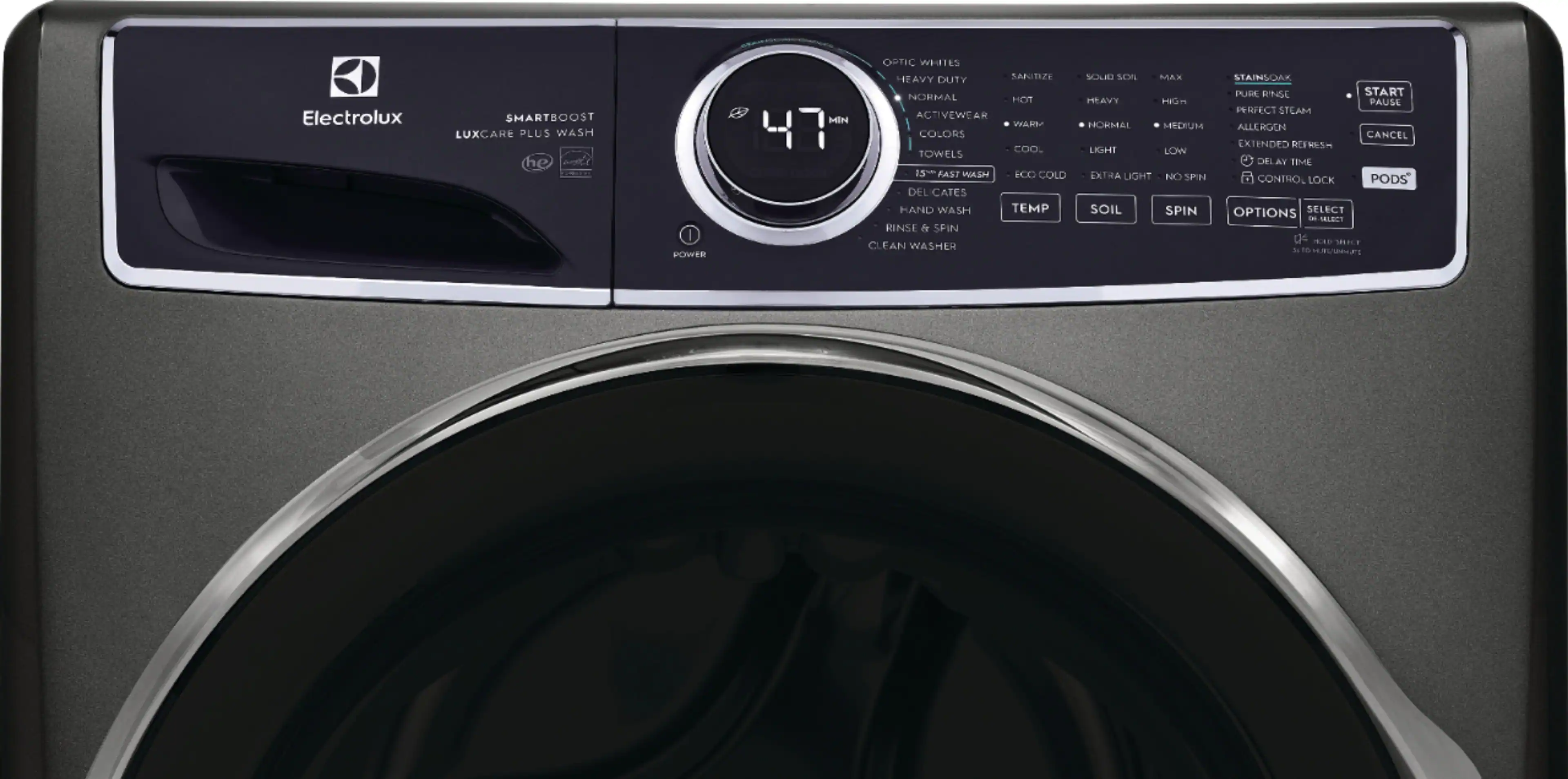 Alt View 3. Electrolux - 4.5 Cu.Ft. Stackable Front Load Washer with Steam and SmartBoost Wash System - Titanium.