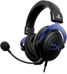 HyperX - Cloud Wired Stereo Gaming Headset for PS5 and PS4 - Black/Blue - Front_Zoom