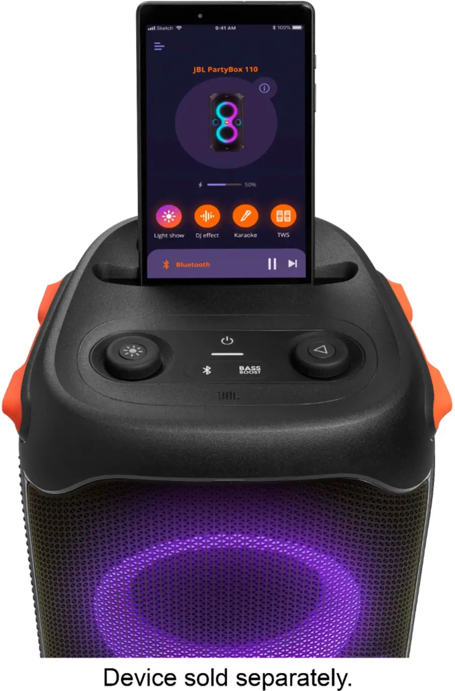 Alt View 17. JBL - PartyBox 110 Portable Party Speaker - Black.