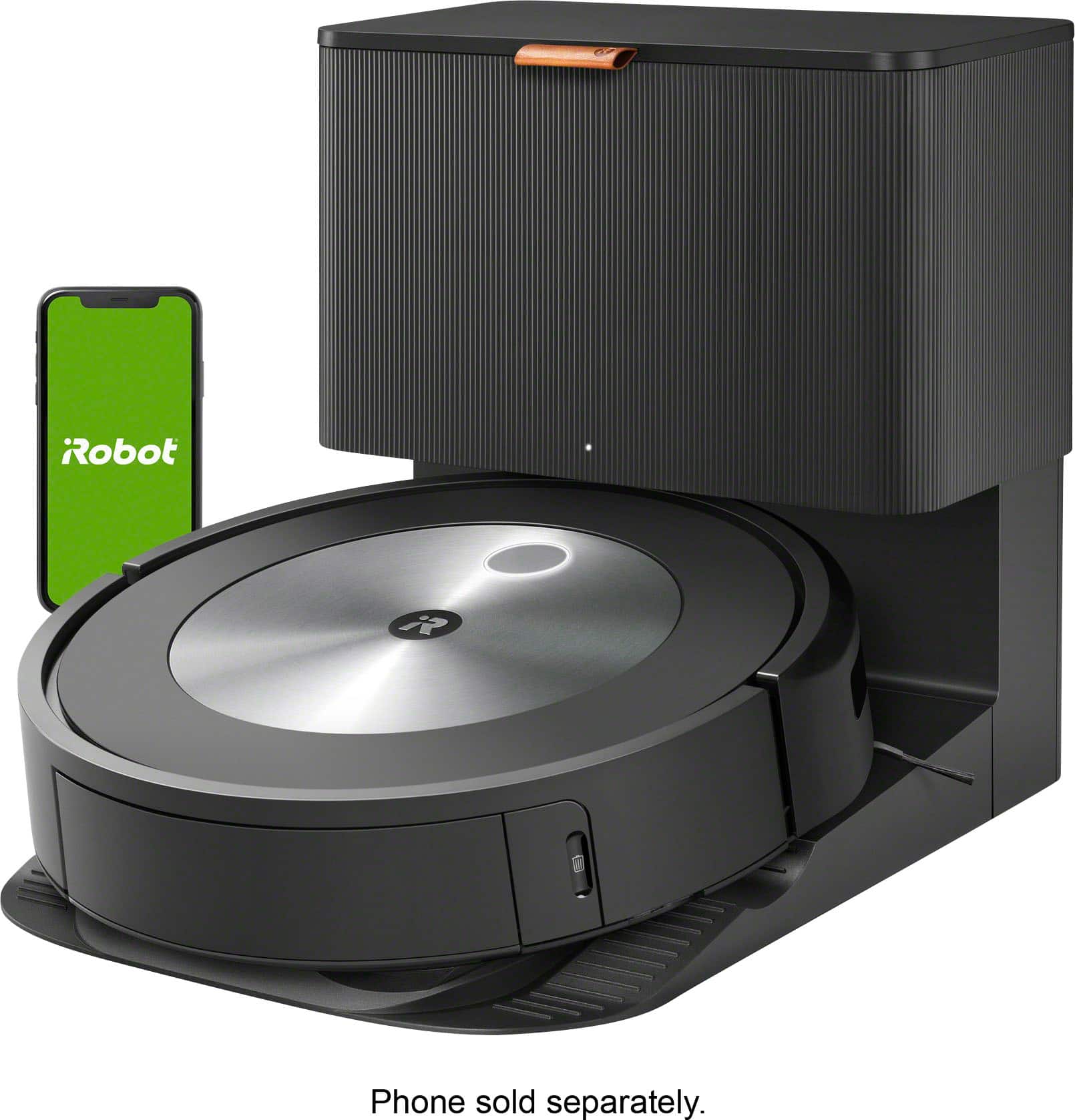 Front. iRobot - Roomba j7+ (7550) Wi-Fi Connected Robot Vacuum with Automatic Dirt Disposal - Graphite.