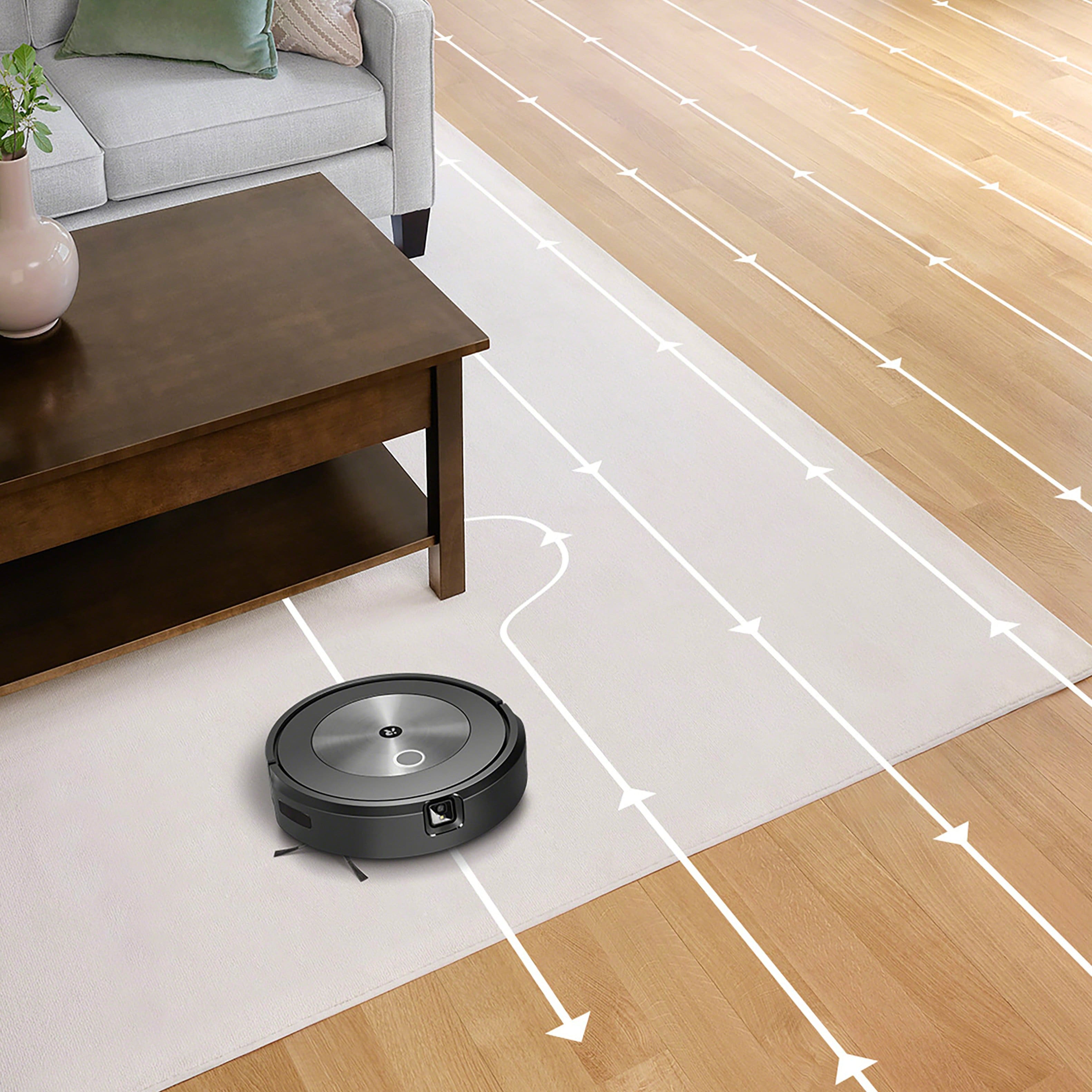 Alt View 14. iRobot - Roomba j7+ (7550) Wi-Fi Connected Robot Vacuum with Automatic Dirt Disposal - Graphite.
