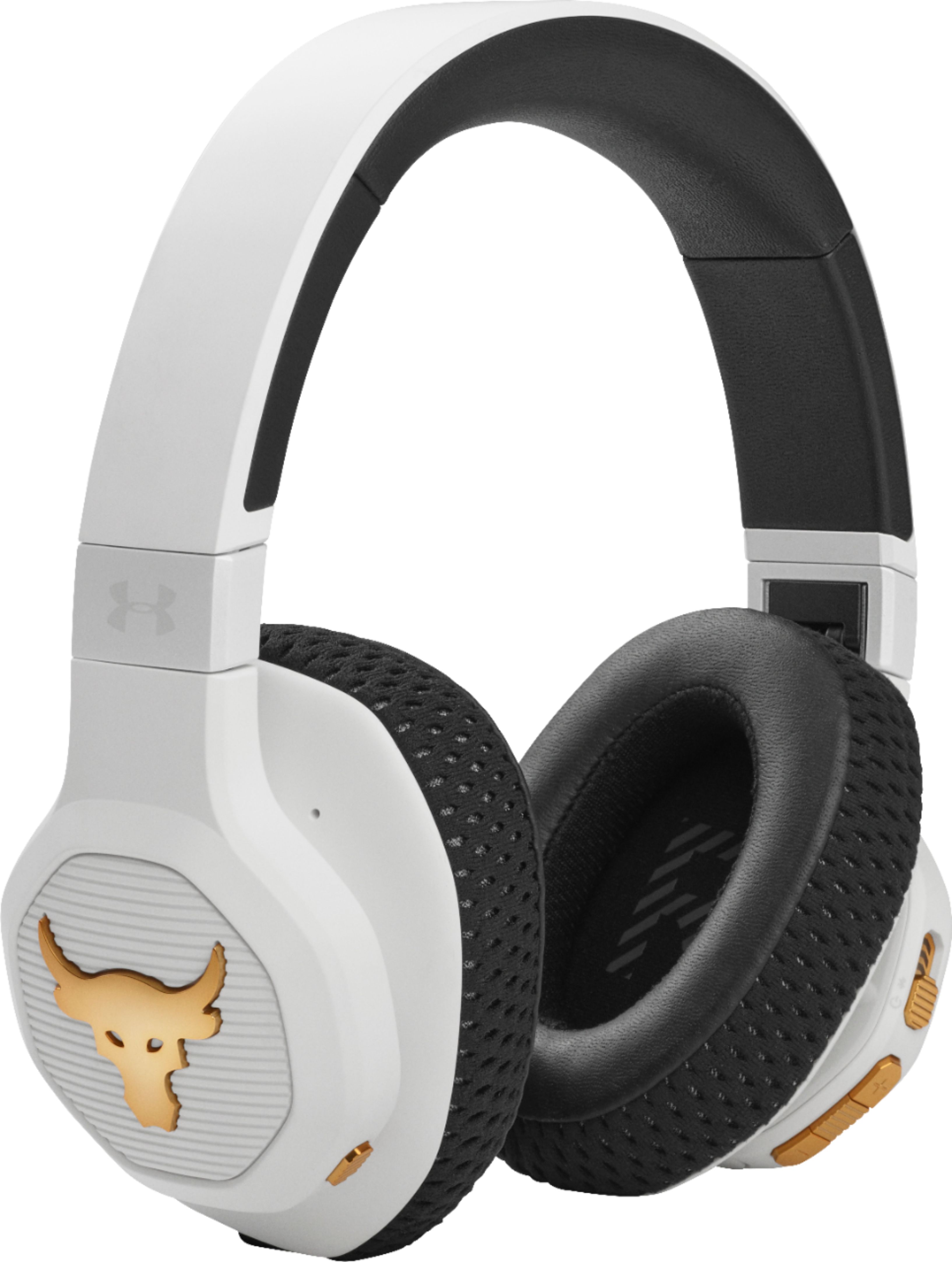 tiempo Kilómetros saltar JBL Under Armour Project Rock Wireless Over-the-Ear Headphones White  UAROCKOVEREARBTWAM - Best Buy