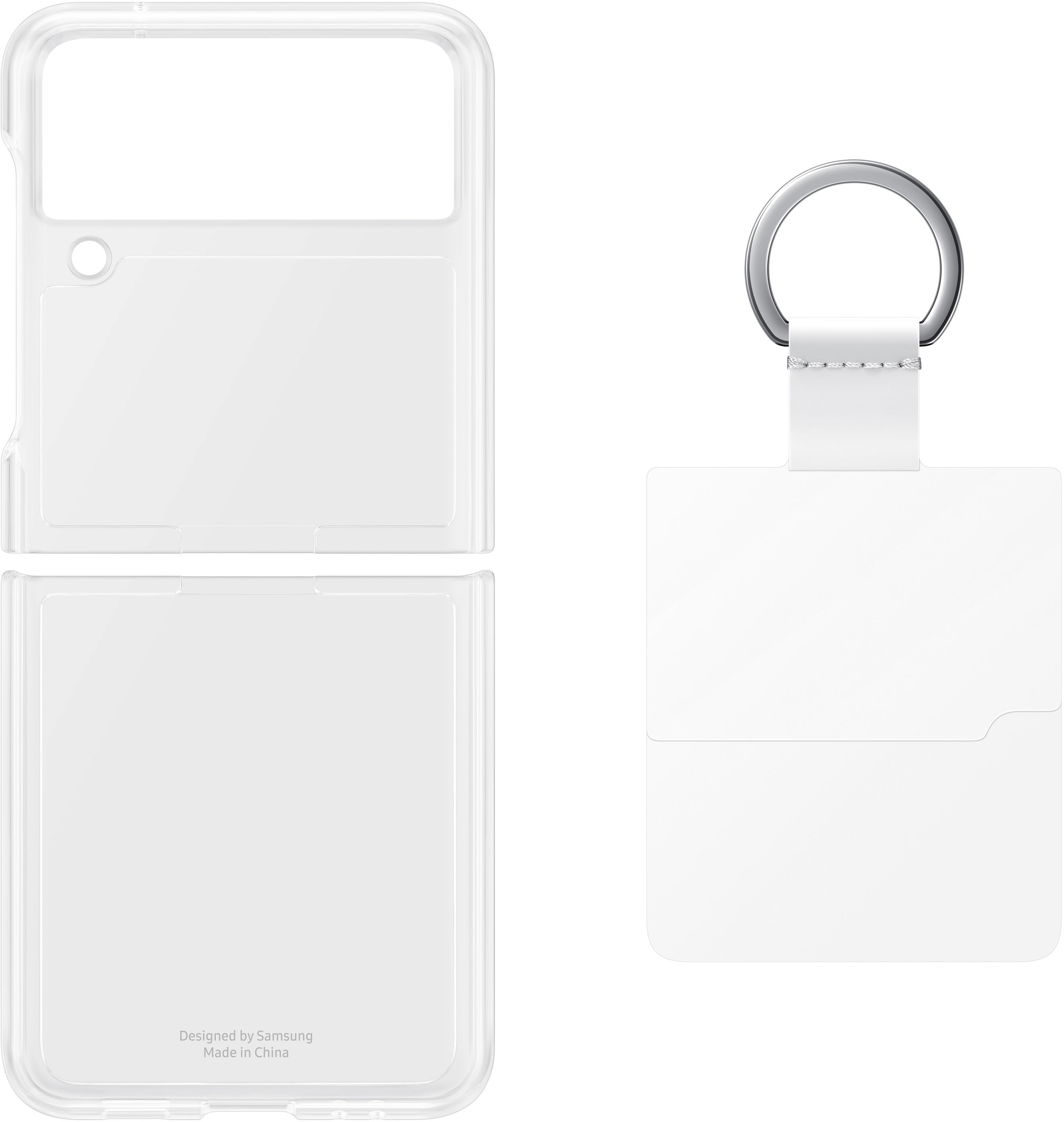 wowacase Gorgeous Samsung Z Flip 3 Case with Ring (Color: White)