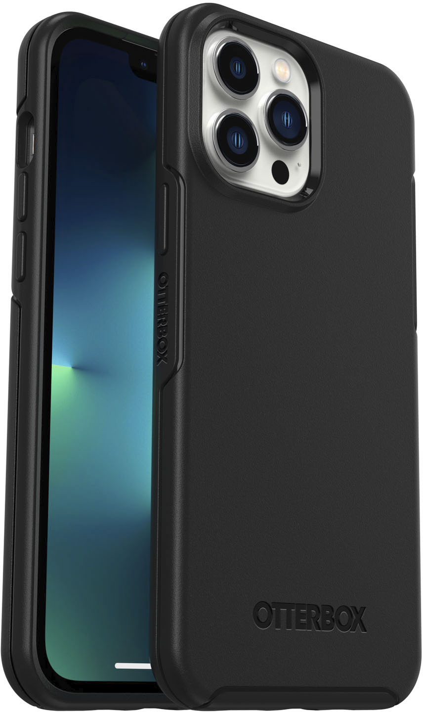Angle View: OtterBox - Symmetry Series Hard Shell for Apple iPhone 13 Pro Max and iPhone 12 Pro Max - Black