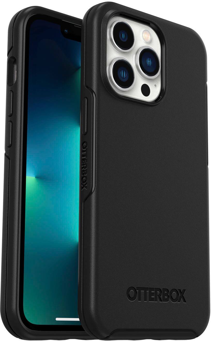 Angle. OtterBox - Symmetry Series+ for MagSafe Hard Shell for Apple iPhone 13 Pro - Black.