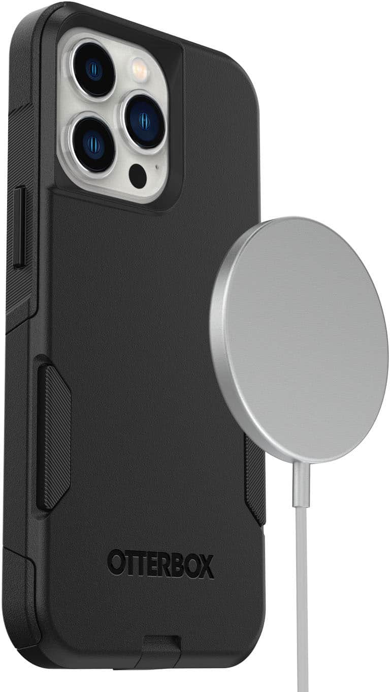 Left. OtterBox - Commuter Series Hard Shell for Apple iPhone 13 Pro - Black.