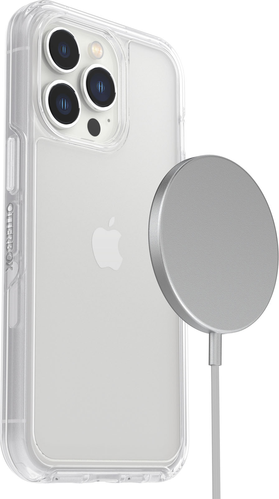 Left View: OtterBox - Symmetry Series Clear Soft Shell for Apple iPhone 13 Pro - Clear
