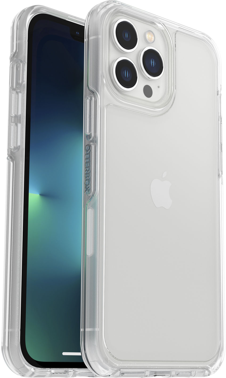 Angle View: OtterBox - Symmetry Series Soft Shell for Apple iPhone 13 Pro Max and iPhone 12 Pro Max - Clear
