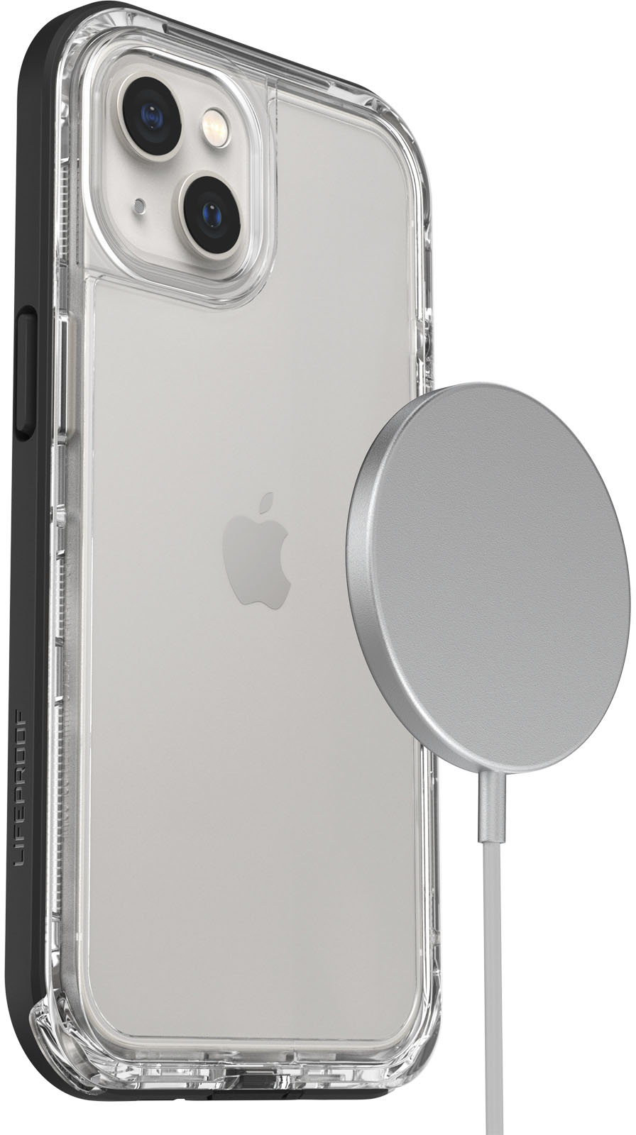 Left View: LifeProof - NËXT Series with MagSafe Hard Shell for Apple iPhone 13 - Black Crystal