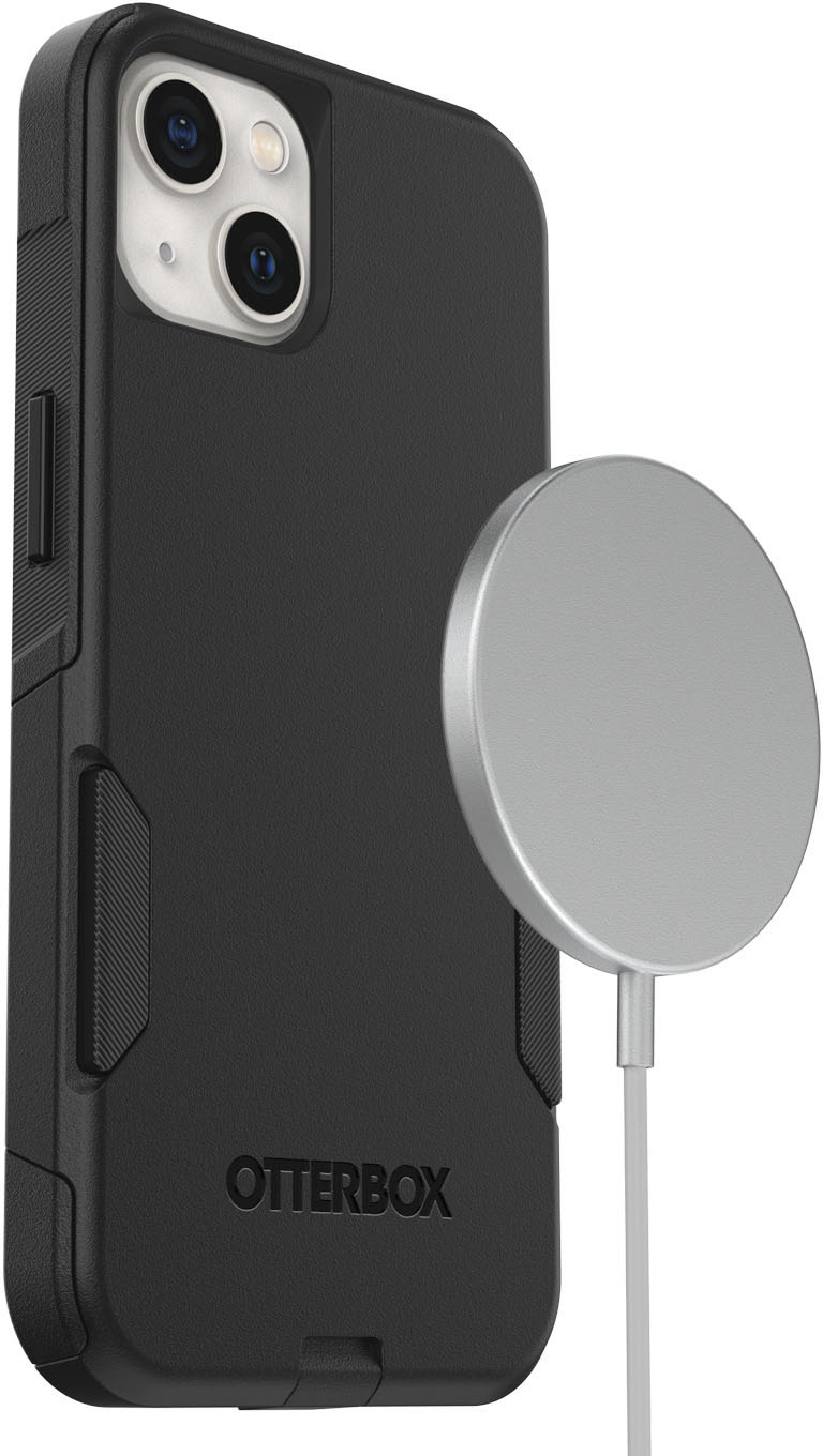 Left View: OtterBox - Commuter Series Hard Shell for Apple iPhone 13 - Black