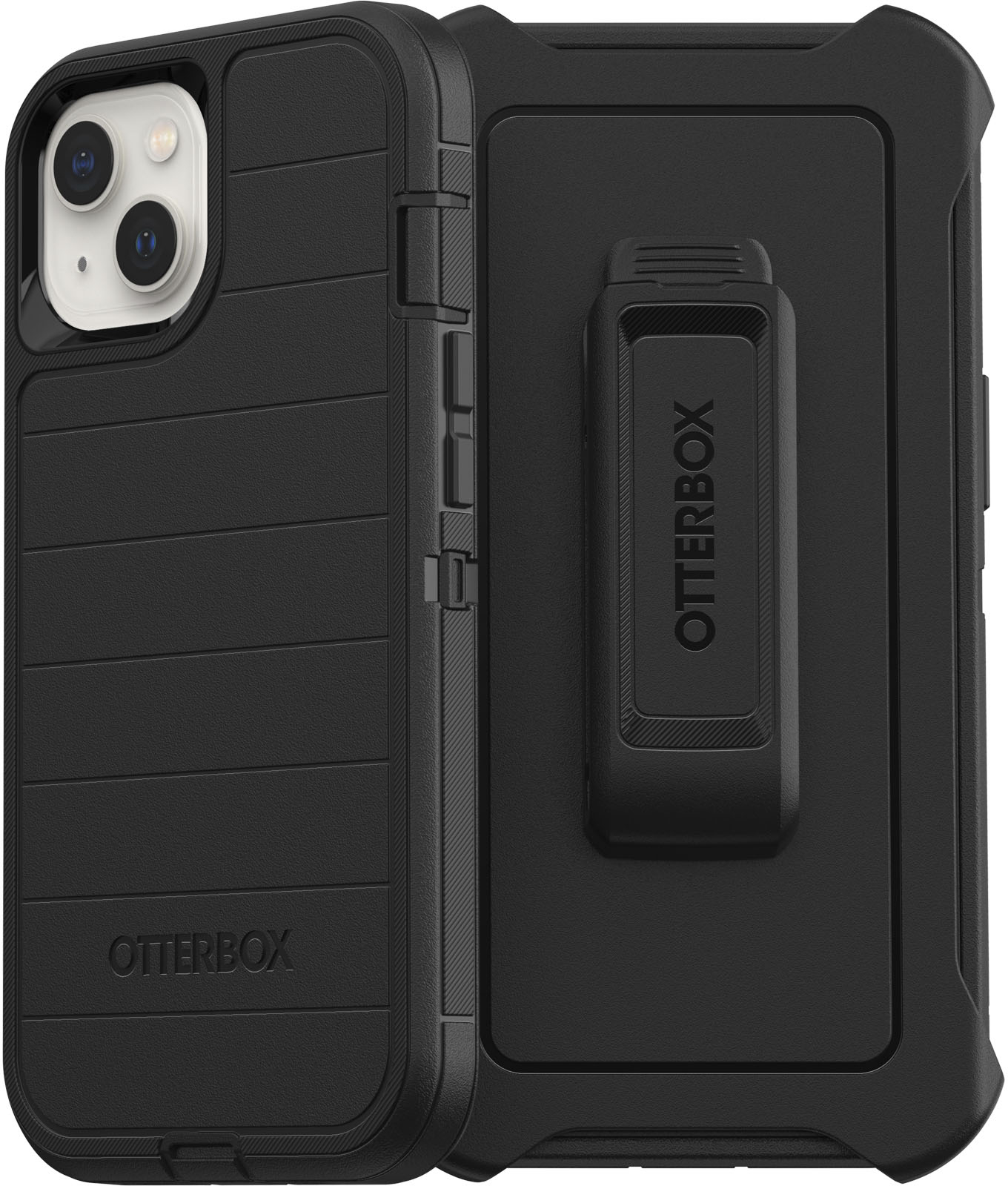 Angle View: OtterBox - Defender Series Pro Hard Shell for Apple iPhone 13 - Black