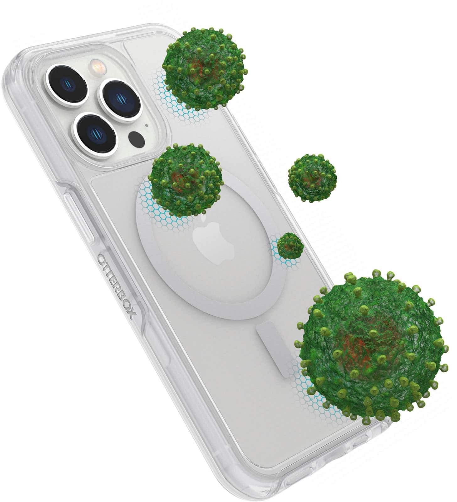 Alt View 1. OtterBox - Symmetry Series+ for MagSafe Soft Shell for Apple iPhone 13 Pro - Clear.