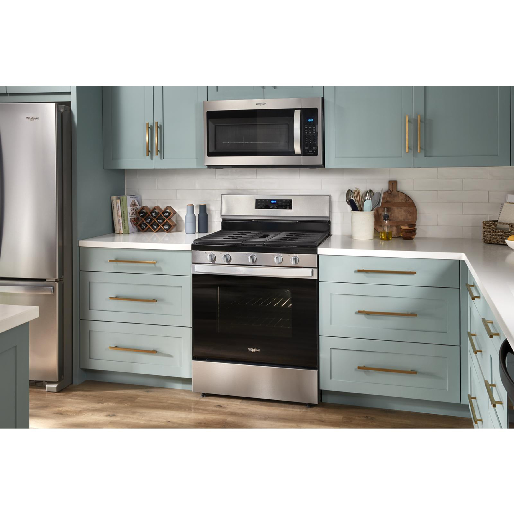 Alt View 17. Whirlpool - 5.0 Cu. Ft. Gas Burner Range with Air Fry for Frozen Foods - Fingerprint Resistant Stainless Steel.