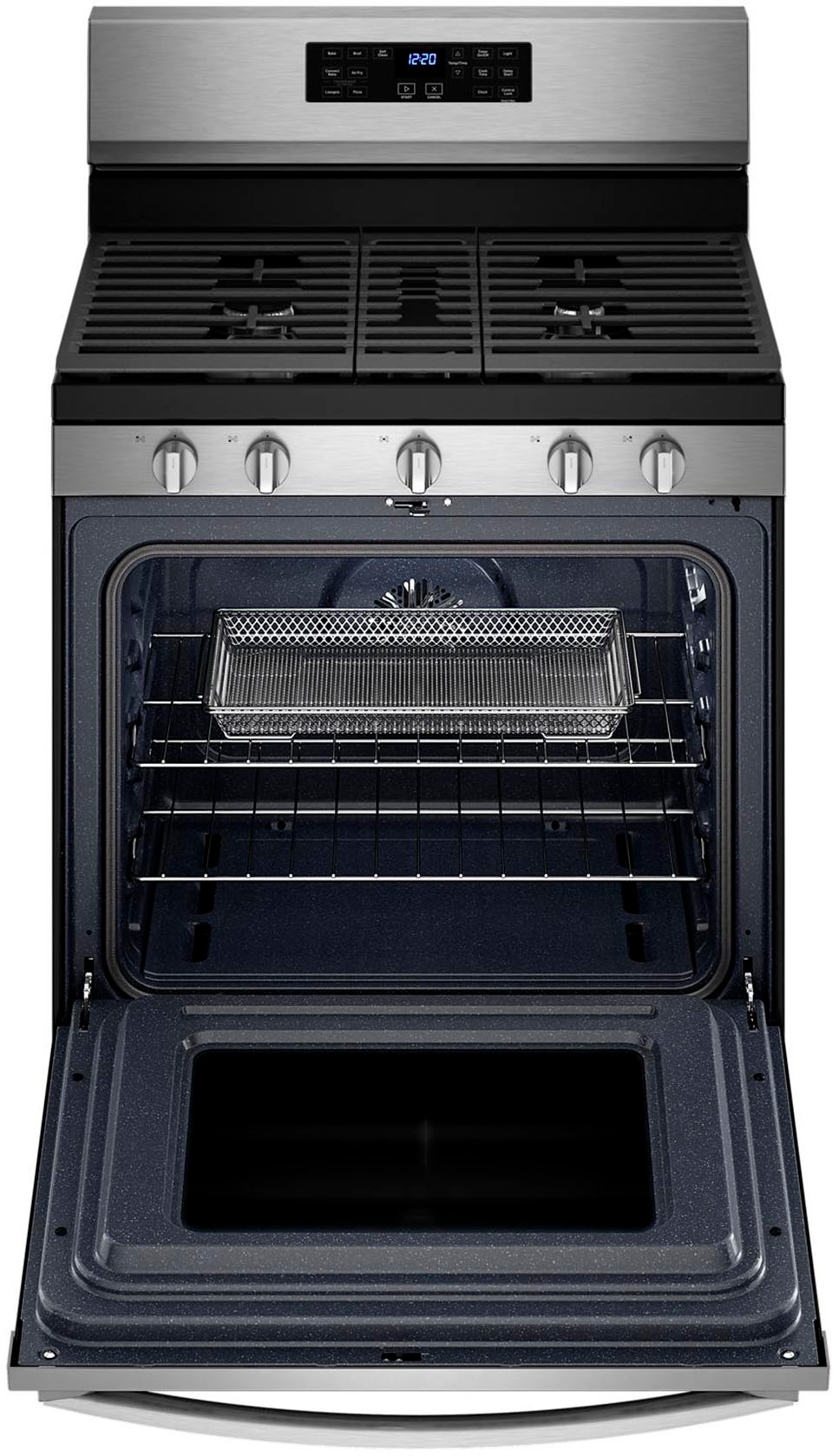 Angle. Whirlpool - 5.0 Cu. Ft. Gas Burner Range with Air Fry for Frozen Foods - Fingerprint Resistant Stainless Steel.