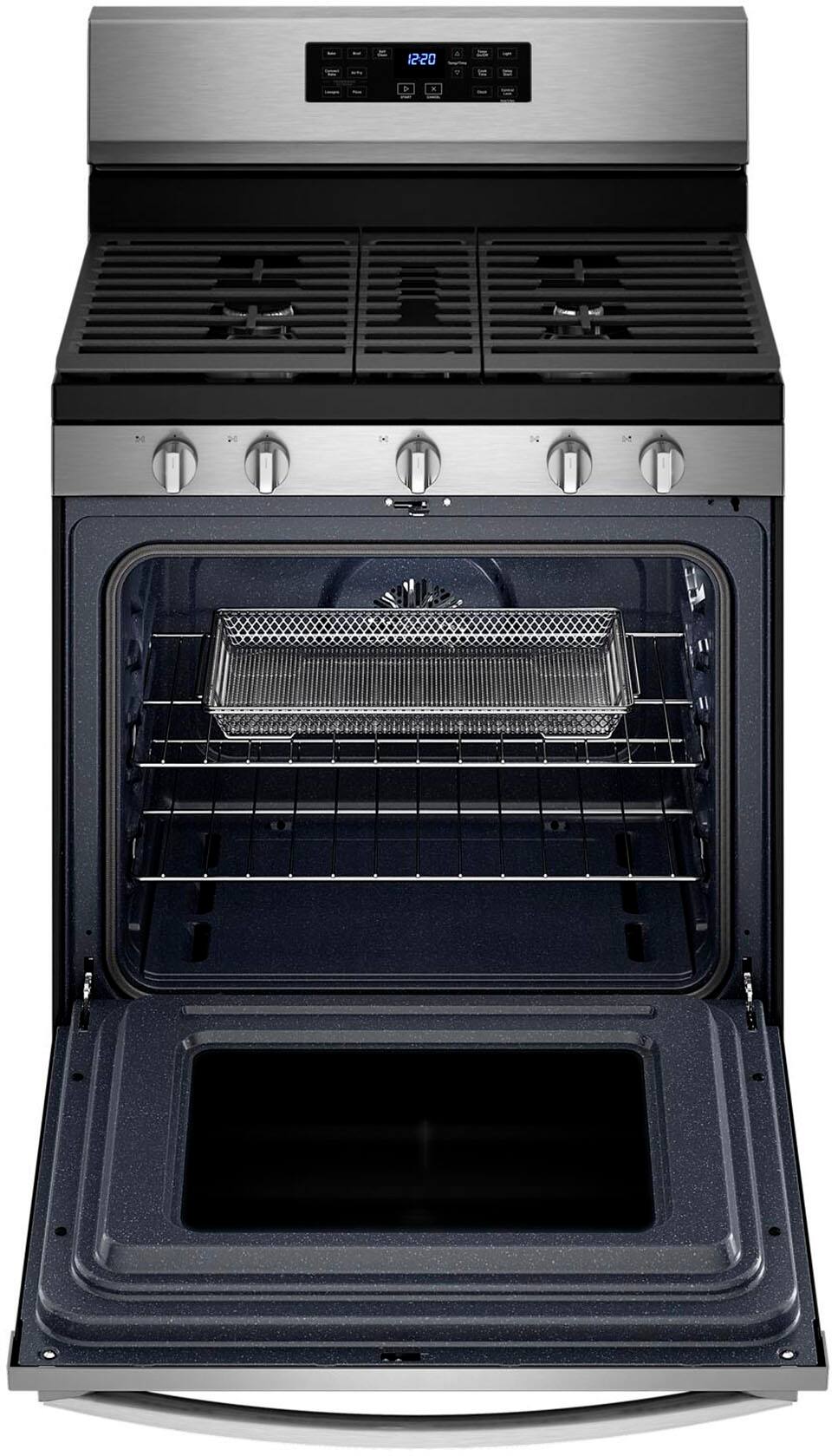 Angle. Whirlpool - 5.0 Cu. Ft. Gas Burner Range with Air Fry for Frozen Foods - Fingerprint Resistant Stainless Steel.